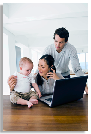 Denver  realtor with online couple, searching homes for sale.